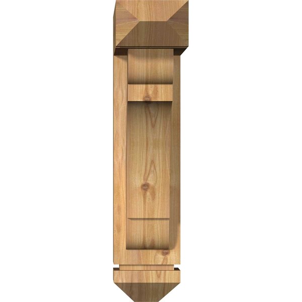 Olympic Arts And Crafts Smooth Bracket W/ Offset Brace, Western Red Cedar, 5 1/2W X 16D X 24H